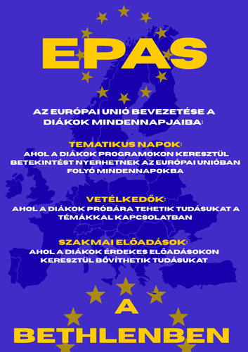 Iskolánk ebben a tanévben csatlakozik az Európai Parlament Nagyköveti Iskolák (EPAS) nemzetközi hálózatához